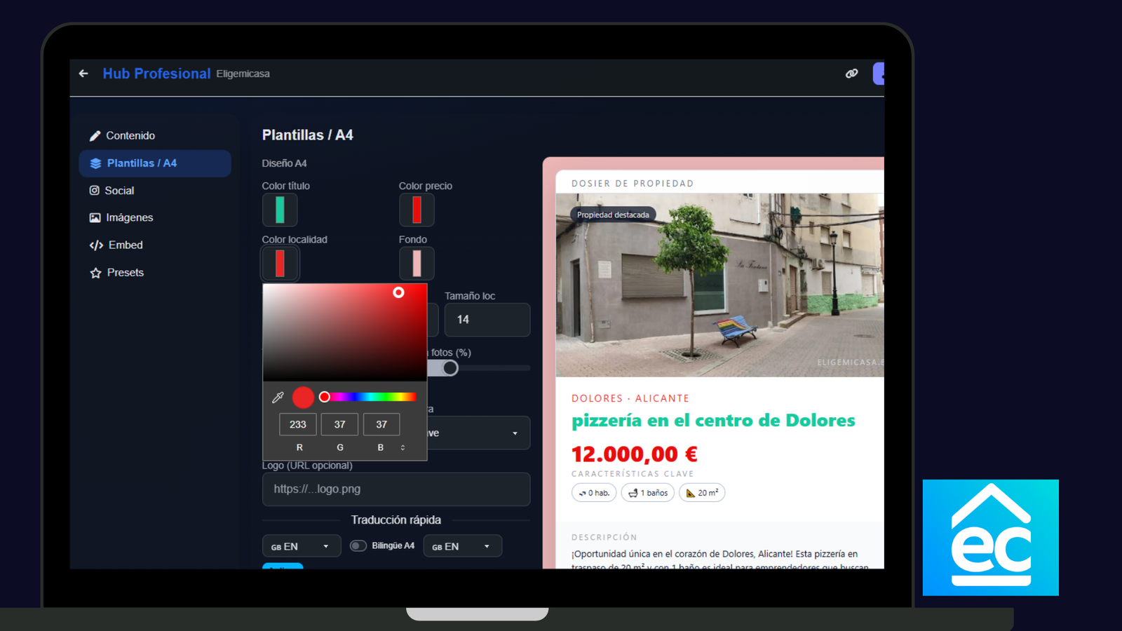 Panel CRM Eligemicasa